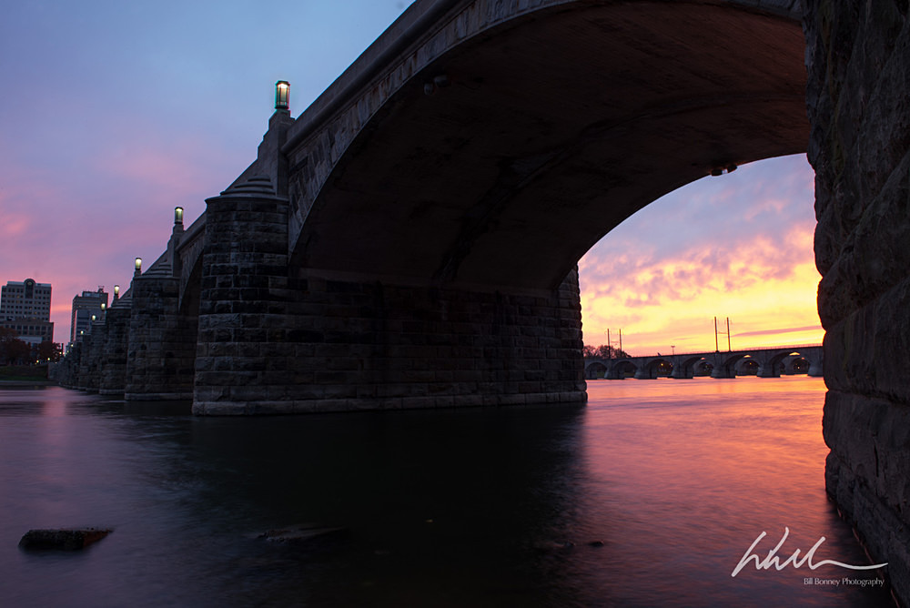 Market St Bridge before sunrise - Harrisburg Area, Pennsylvania