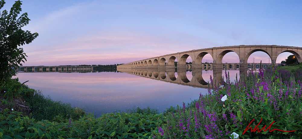 Railroad Bridge Sunrise Panoramic - Harrisburg Area, Pennsylvania