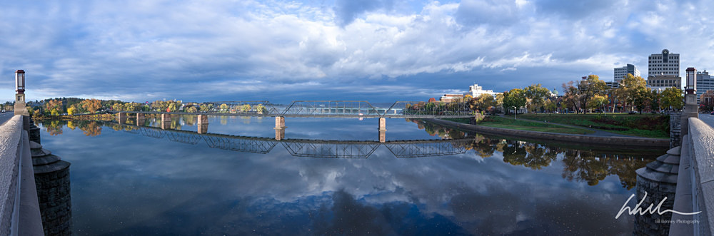 Walnut St Bridge Sunrise Panoramic - Harrisburg Area, Pennsylvania