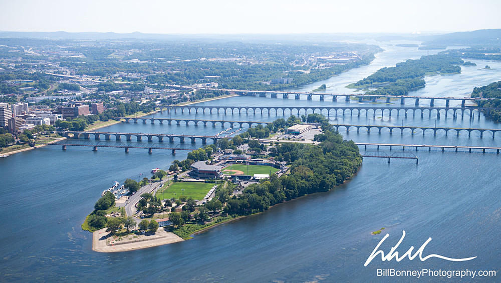 City Island Aerial Facing North - Harrisburg Area, Pennsylvania