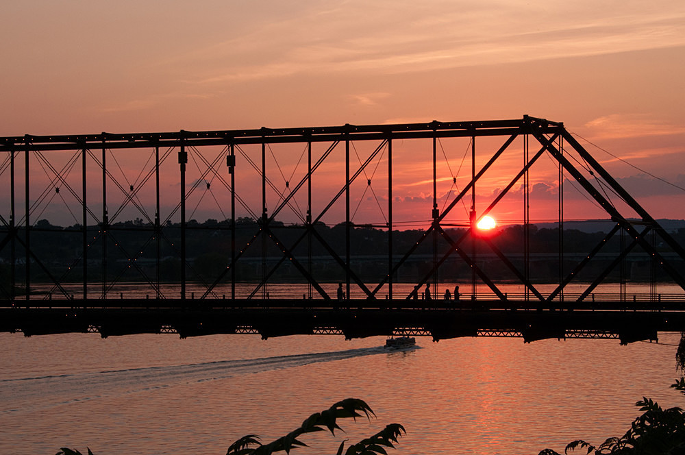 Walnut Street Bridge Sunset - Harrisburg Area, Pennsylvania