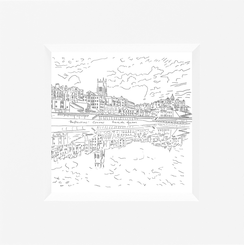 Reflections - Cromer - Line Art Square