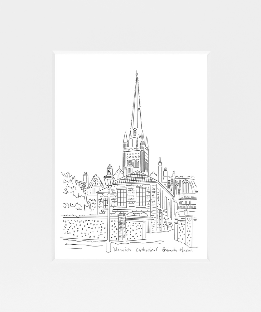 Norwich Cathedral - Line Art