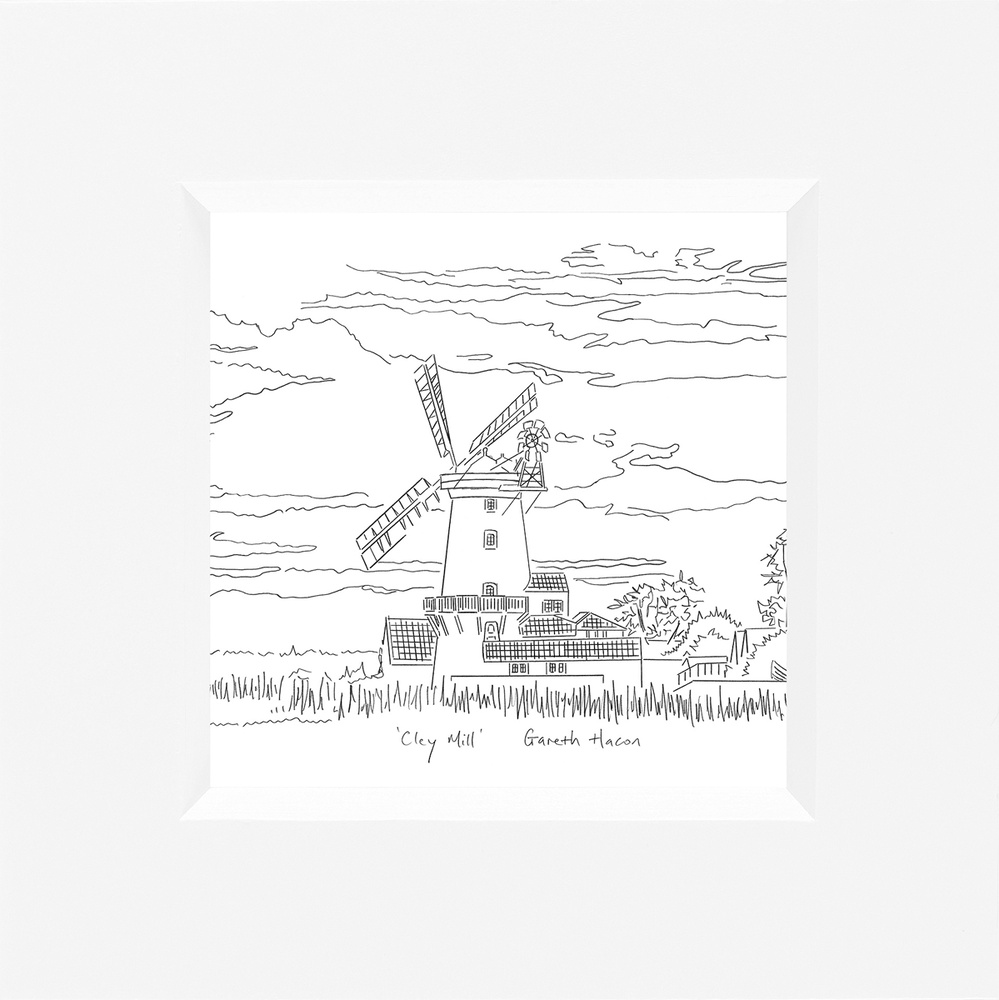 Cley Mill - Line Art Square