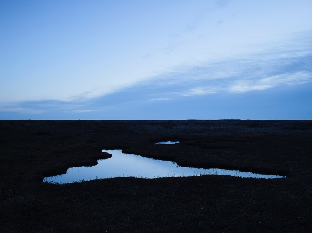 Limited edition photograph along the North Norfolk coastline titled “Saltmarsh Blue”