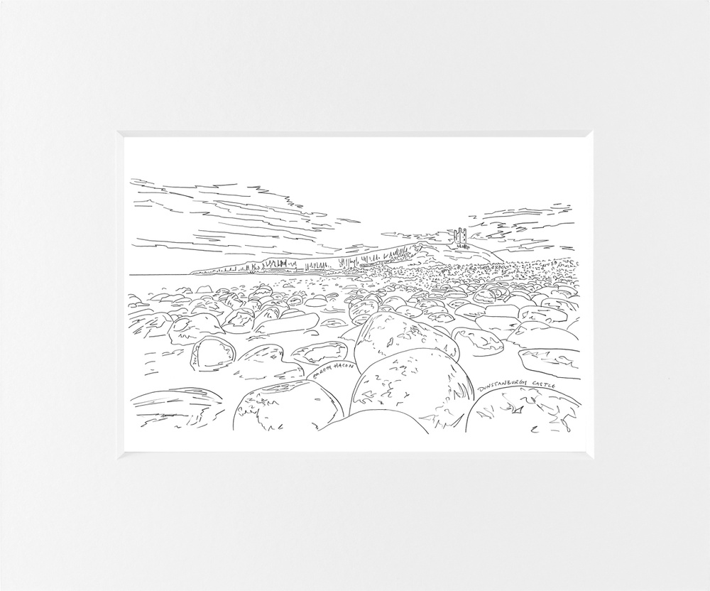 Dunstanburgh Castle - Northumberland - Line Art