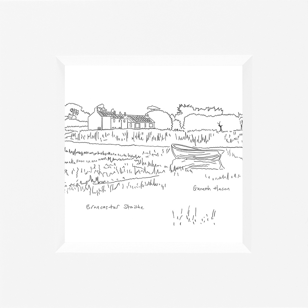 Brancaster Staithe - Line Art Square