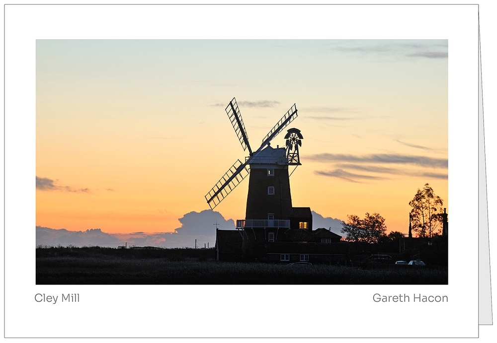 A5 Greeting Card of view of Cley Mill - Greetings Cards