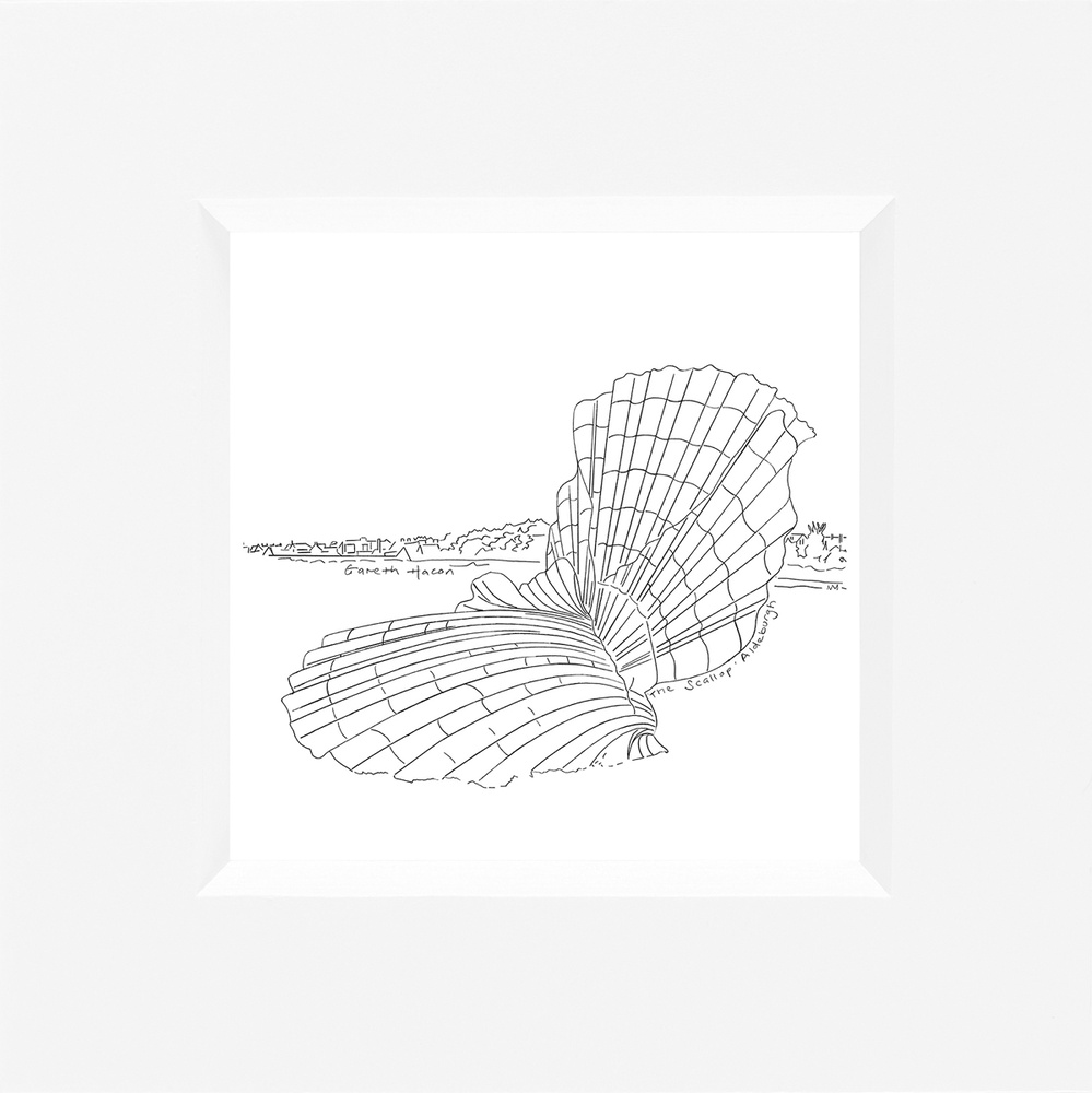 The Scallop - Aldeburgh - Line Art Square