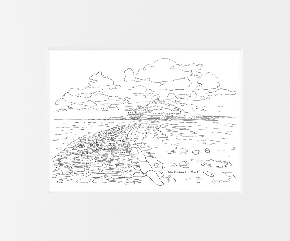 St. Michael's Mount - Cornwall - Line Art