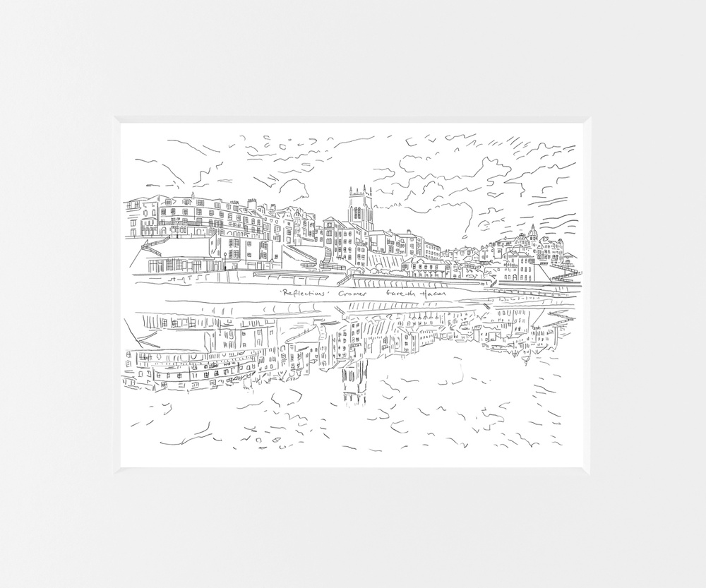 Reflections - Cromer - Line Art