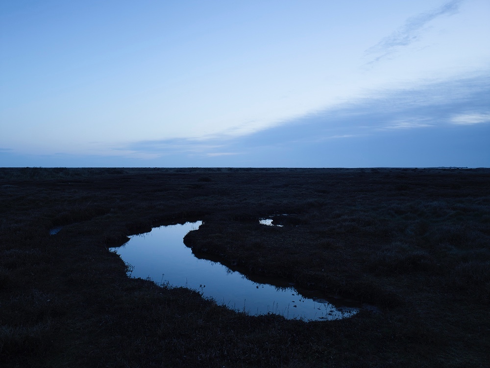Limited edition photograph along the North Norfolk coastline titled “Saltmarsh Blue”