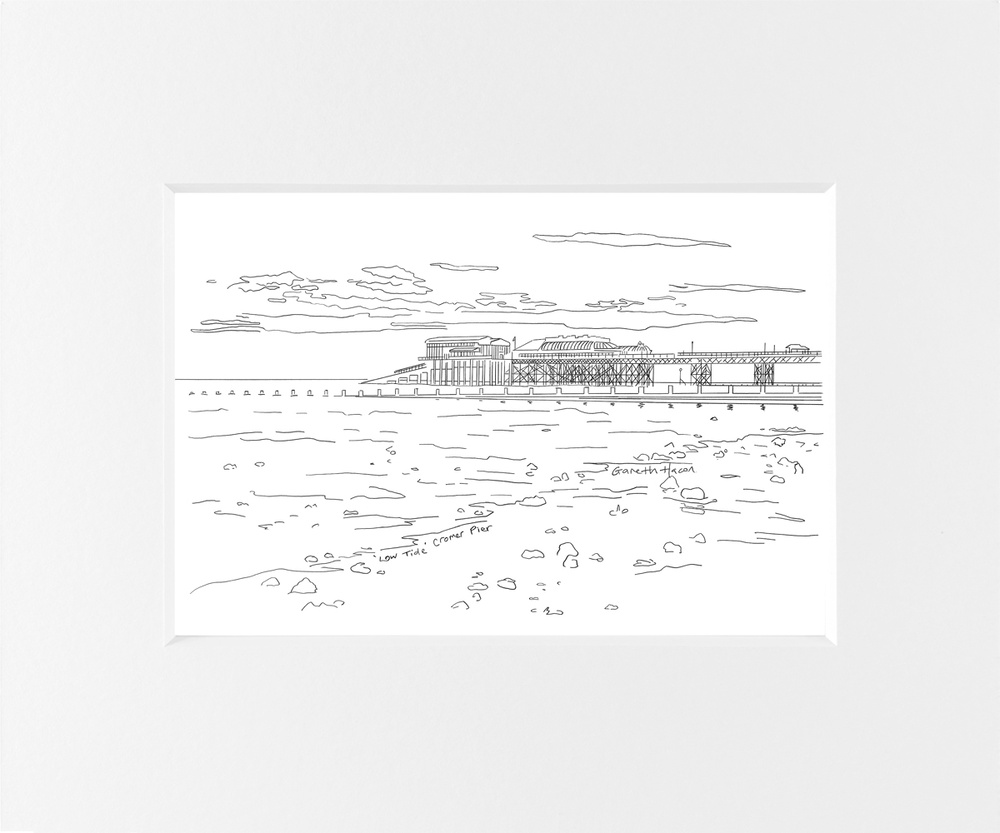 Low Tide - Cromer Pier - Line Art