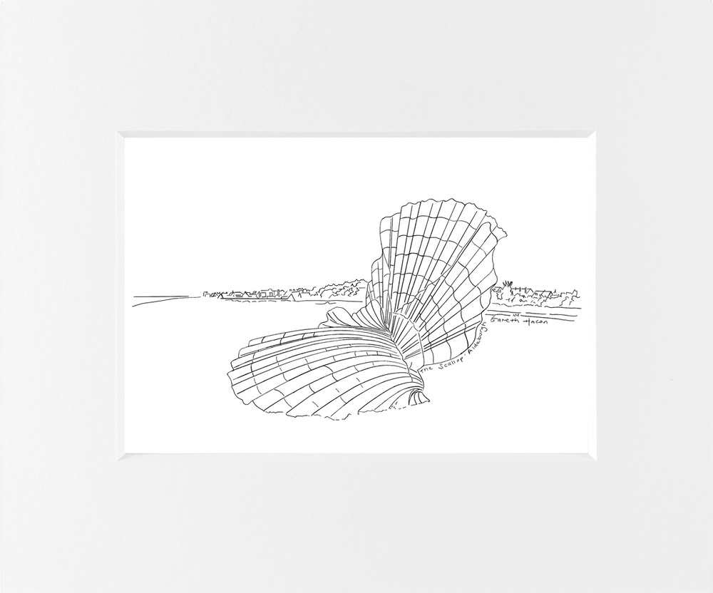 The Scallop - Aldeburgh - Line Art