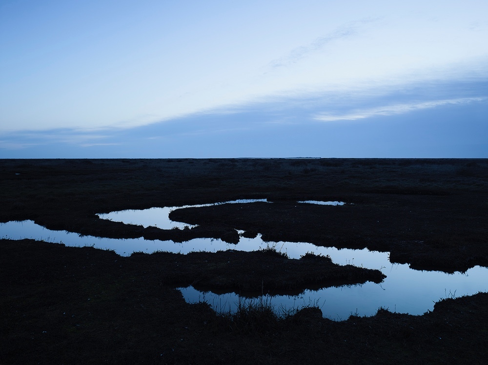 Limited edition photograph along the North Norfolk coastline titled “Saltmarsh Blue”