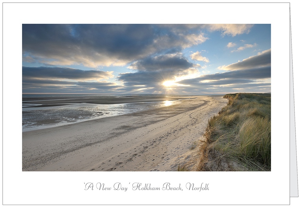 A5 Greeting Card of view of Holkham Beach - Greetings Cards