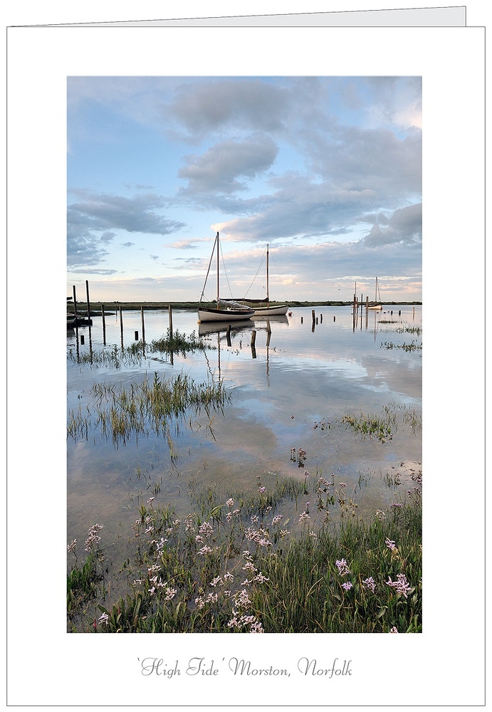 A5 Greeting Card of Morston at High Tide - Greetings Cards