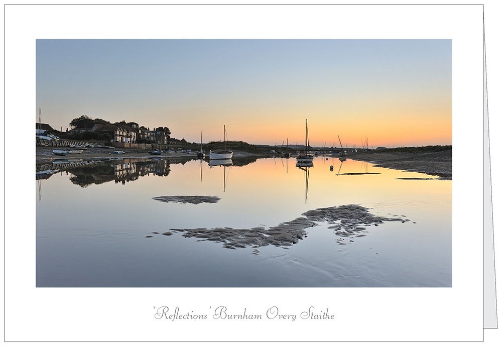 A5 Greeting Card of view of Burnham Overy Staithe - Greetings Cards