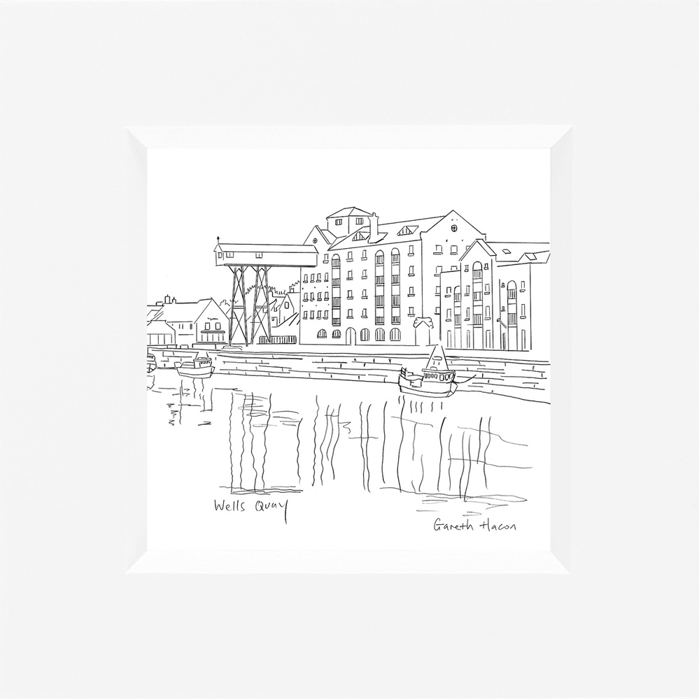 Well Quay - Norfolk - Line Art Square