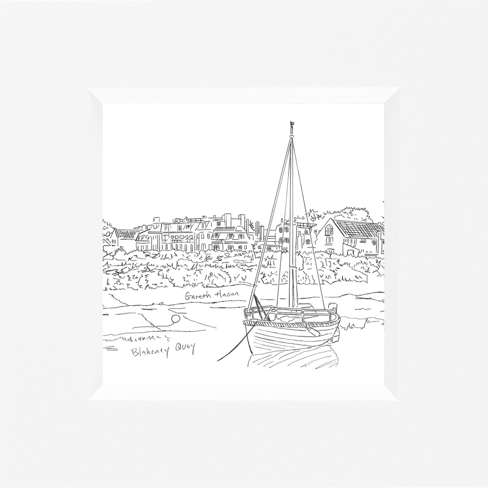 Blakeney Quay - Line Art Square