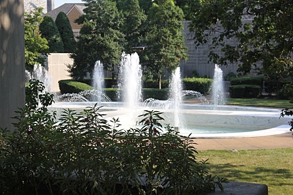 View of Fountain through Garden - National Presbyterian Church - Fountain