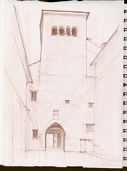 Sketch from Rome - SS Q Coronati - Michael Patrick's Travel Sketches