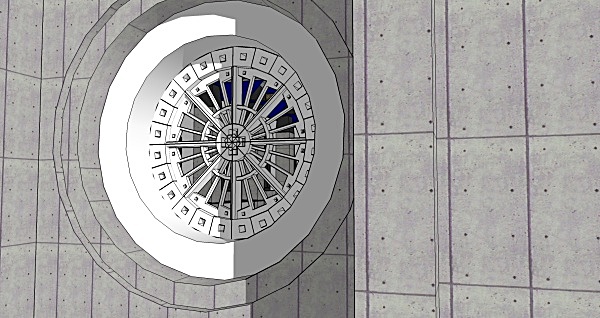 3-D View of Rose Window - Theoretical Modern Basilica