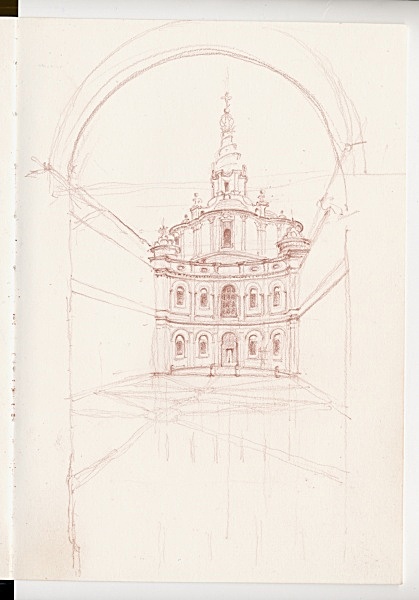 Sketch from Rome - S Ivo - Michael Patrick's Travel Sketches