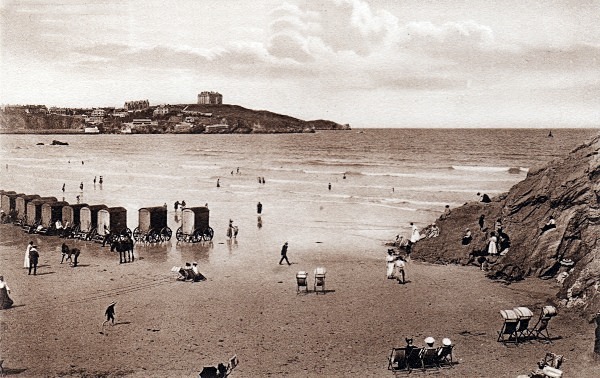 Newquay Western Beach  Headland 8 - Old Photos of Newquay