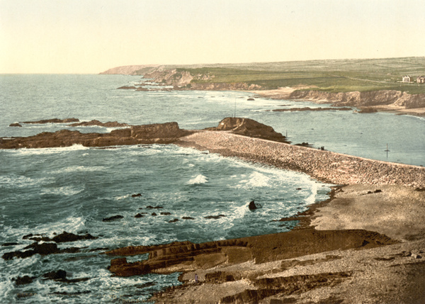 Bude Entrance to Harbour and Breakwater 5 - Old Photos of Bude