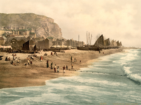 Hastings East Cliff  2 - Old Photos of Hastings