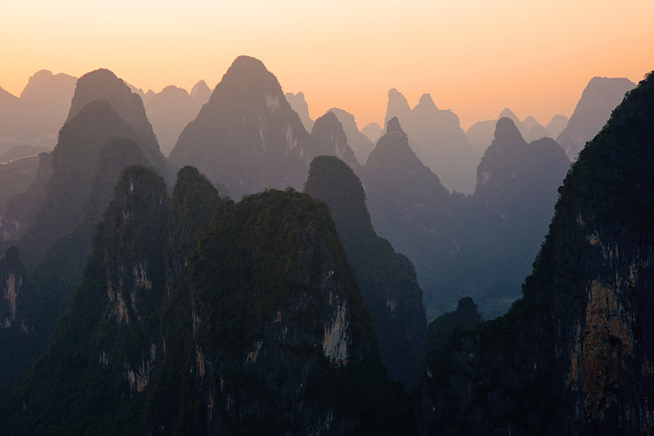 Karst sunset - China