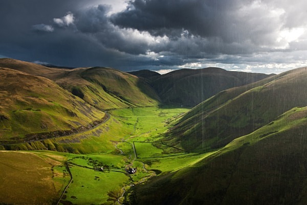 Rain squall over Dalveen Pass - Dumfries and Galloway