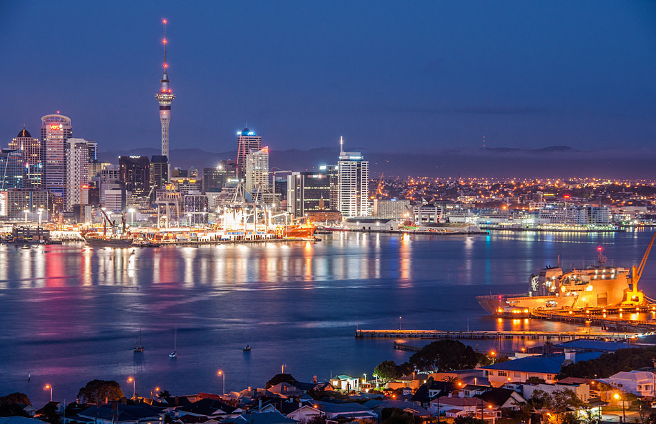 Waitemata Harbour at night - Auckland