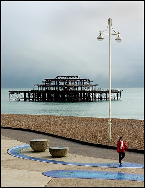 West Pier and Girl in Red - Picture Gallery