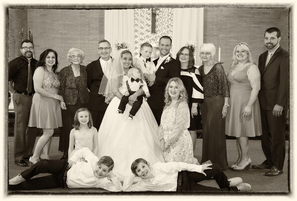 Kim and Jordan and bridal party family - Kim and Jordan, COVID19 Wedding, No reception