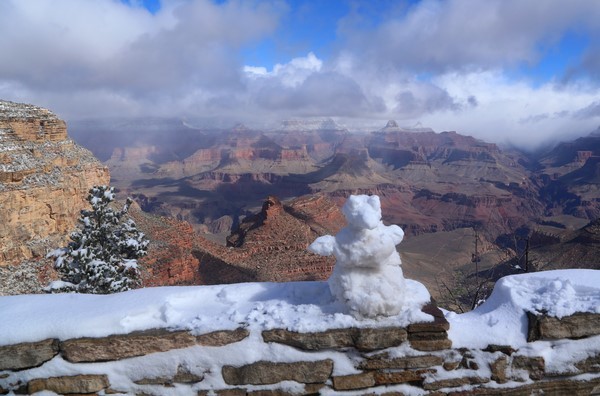 Snowman at Grand Canyon - Landscapes, Places, and Things in Nature