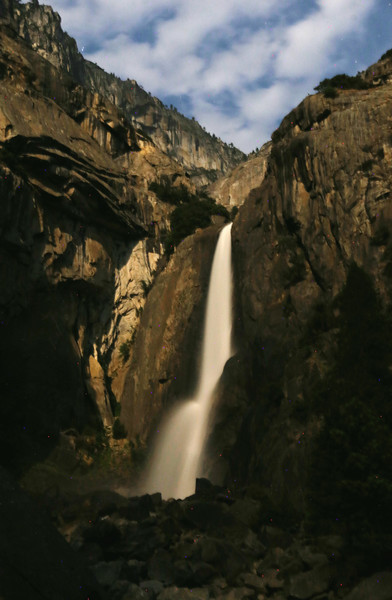 Bridalveil Falls at Night in Yosemite Valley - California- Yosemite, Death Valley, and San Francisco