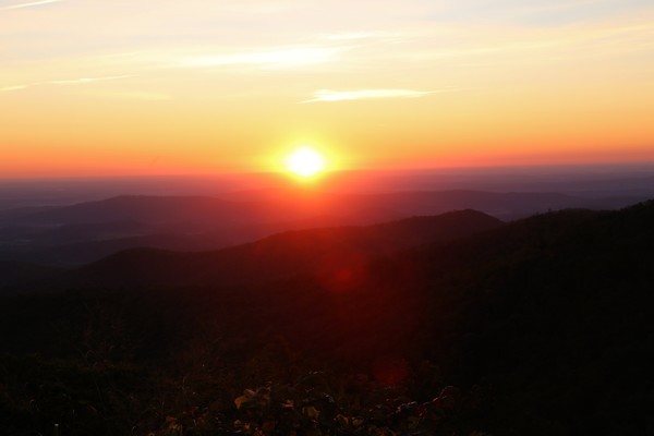 Sun Rising on Skyline Drive - Landscapes, Places, and Things in Nature