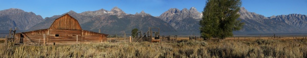 Mormon Row Barn Pano - Yellowstone National Park