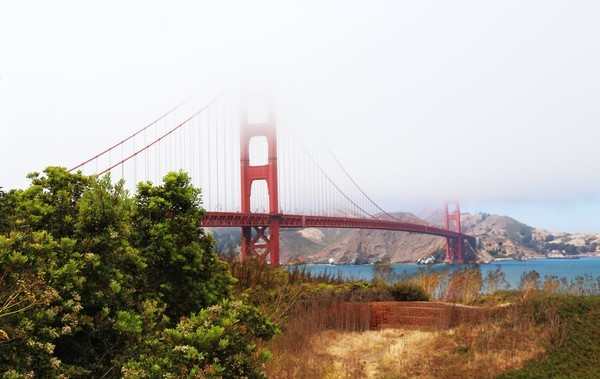 Fog at Golden Gate Bridge - California- Yosemite, Death Valley, and San Francisco
