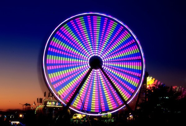 Colors of the Ferris Wheel...Sunset - Architecture and Night Skyline