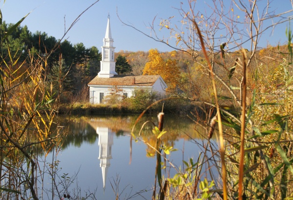 Hale Farm Church in the Fall - Landscapes, Places, and Things in Nature