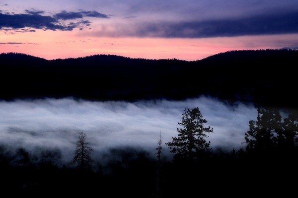 Sunset and Fog in Yosemite - California- Yosemite, Death Valley, and San Francisco