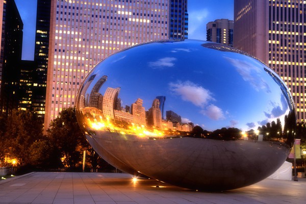 Cloud Gate before Sunrise - Architecture and Night Skyline