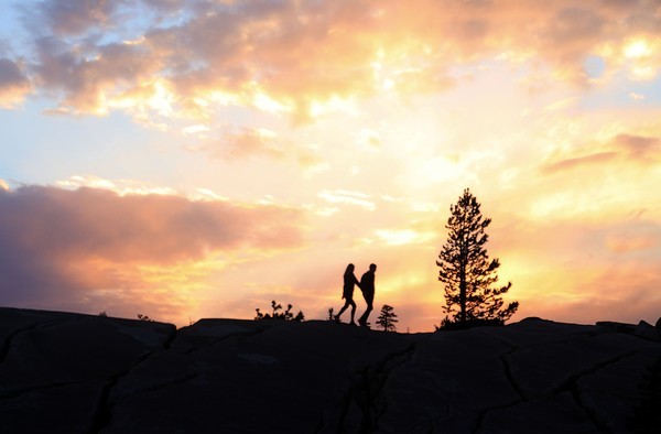 Couple at Sunset Olmstead Point - California- Yosemite, Death Valley, and San Francisco