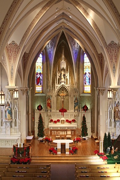 Inside Cathedral from Top - Architecture and Night Skyline