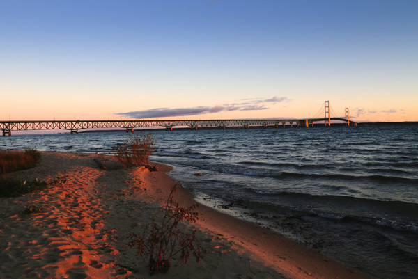 Mackinac Beach at Sunrise - Architecture and Night Skyline