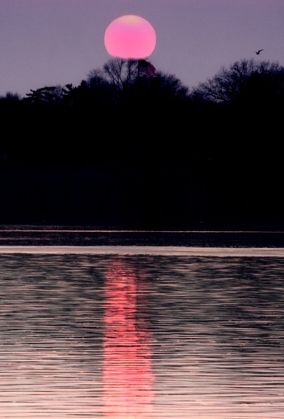 Red Moon at Veterans Park - Landscapes, Places, and Things in Nature
