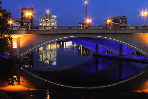 Columbus from Goodale Park at Night - Architecture and Night Skyline